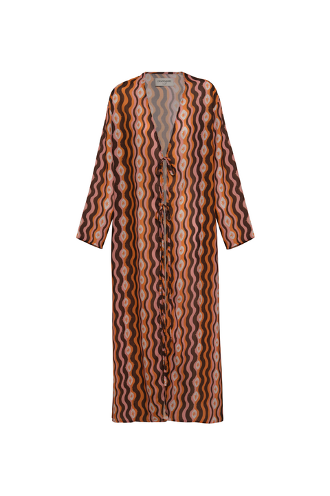 Athina Star Waves Orange Kimono