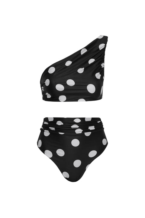 Leonor Dots Black Bikini Top & Leo Black Dots Bikini Bottom