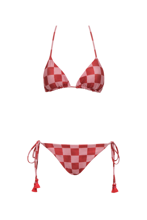 Bimori Red Checkers Bikini Top & Tina Red Checkers Bikini Bottom