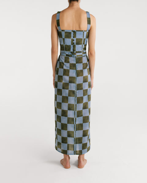 Cecilia Blue Checkers Skirt