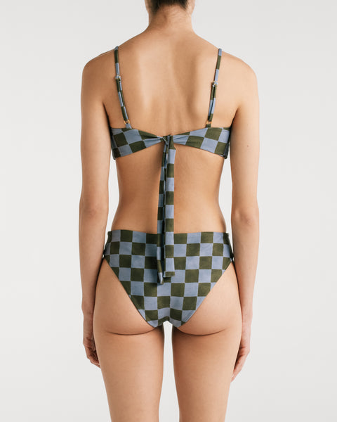 Clarisa Blue Checkers Bikini Top & Isa Blue Checkers Bikini Bottom