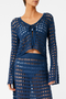 Gio Blue Navy Knitted Blouse