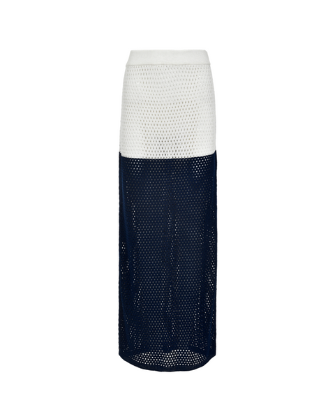 Ponto Ivory Navy Knitted Skirt