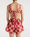 Liana Red Checkers Shorts