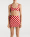 Saskia Red Checkers Mini Skirt