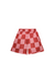 Liana Red Checkers Shorts